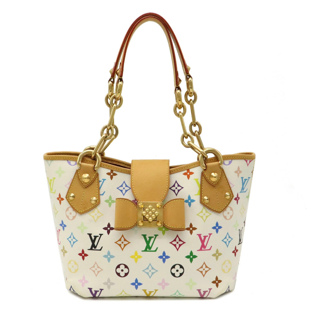 Louis Vuitton Monogram Multicolor Annie Tote Bag Shoulder Chain Strap Blanc